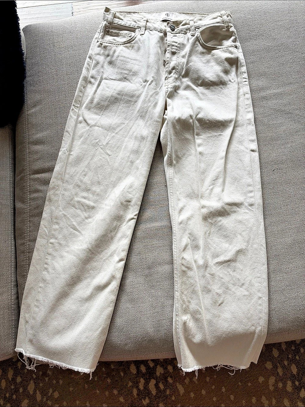 Anine Bing Wyatt Jean - White Straight Leg Jeans